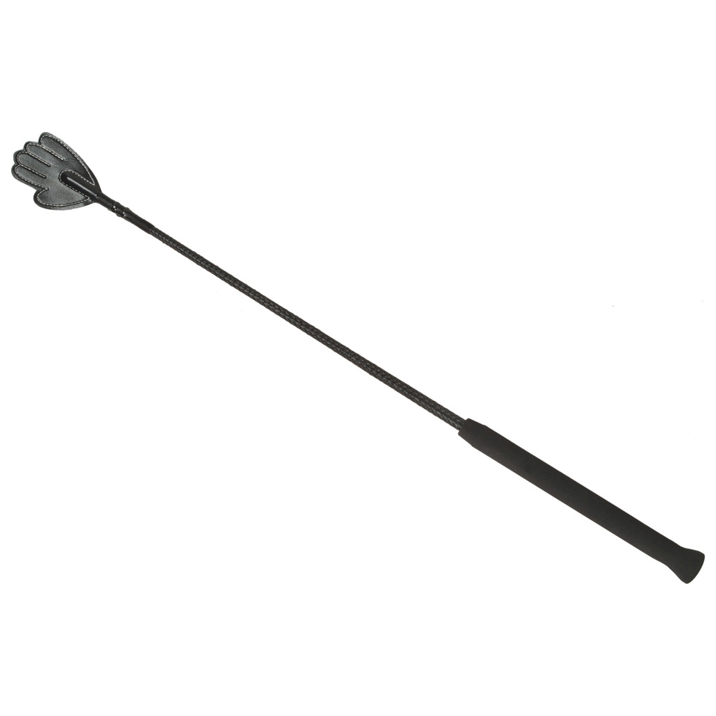 Gerte mit Hand als Klatsche in schwarz