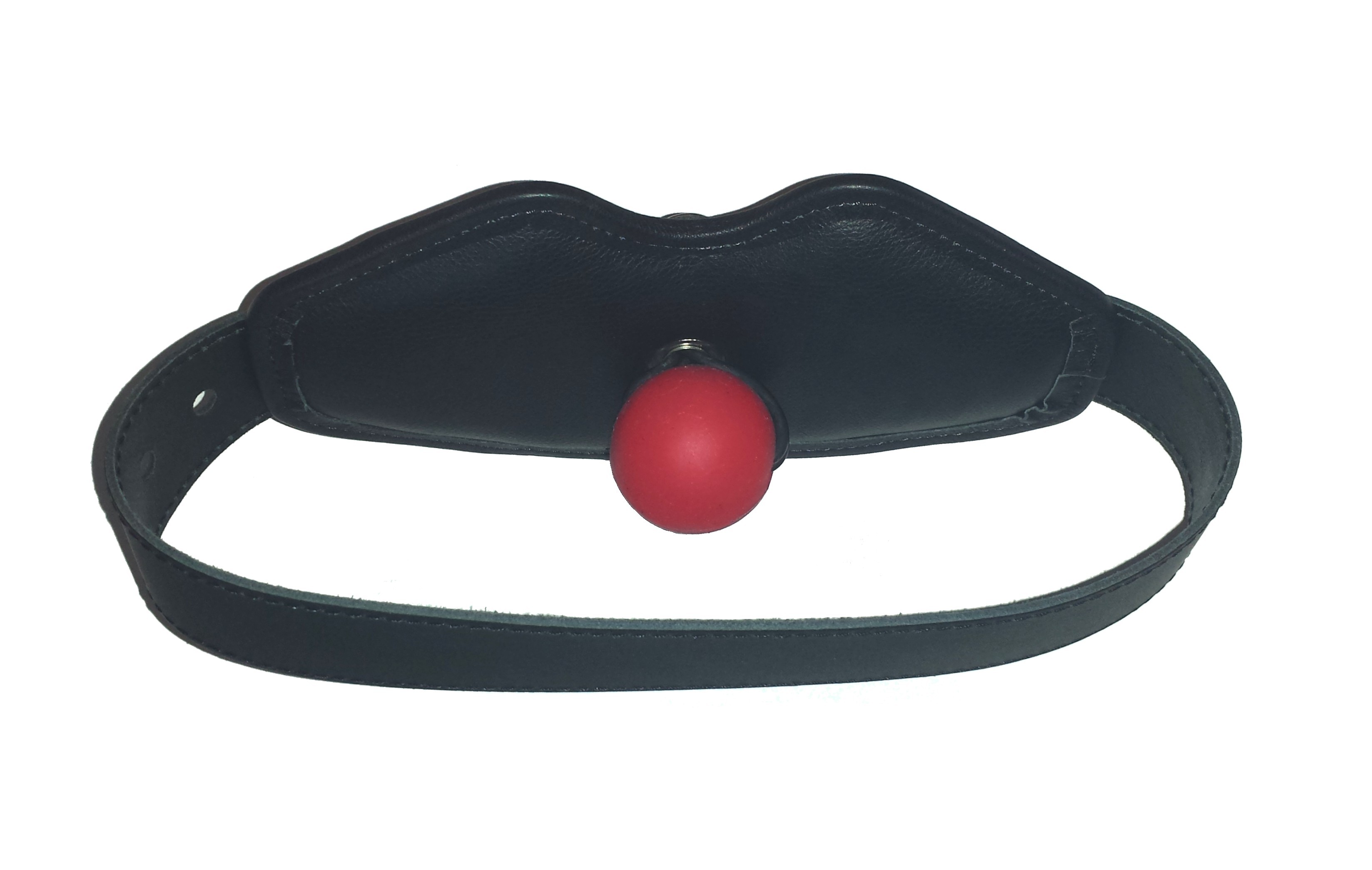 Abschließbarer Mundknebel mit rotem Ball von innen