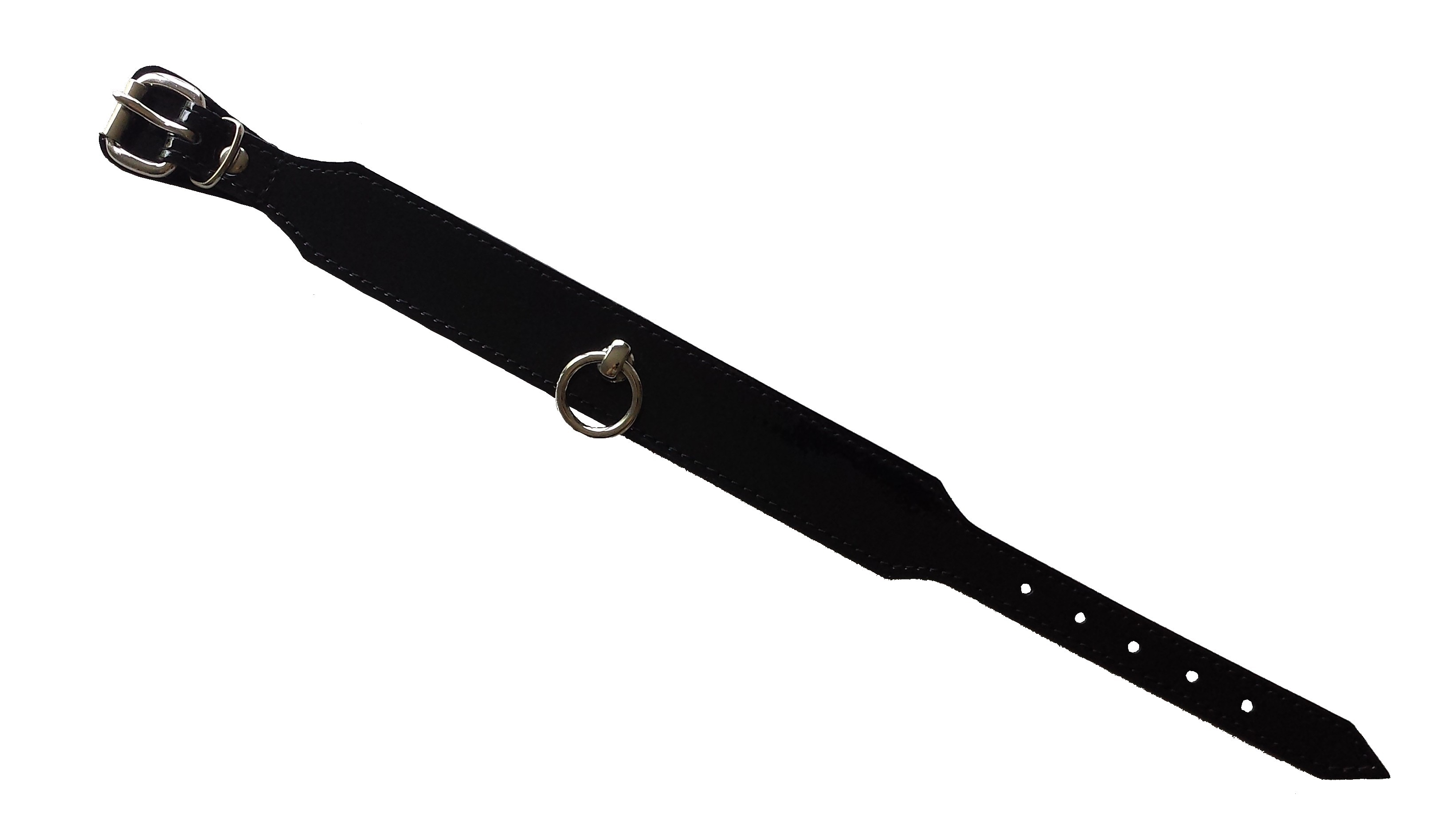 Freisteller von Lacklederhalsband von oben