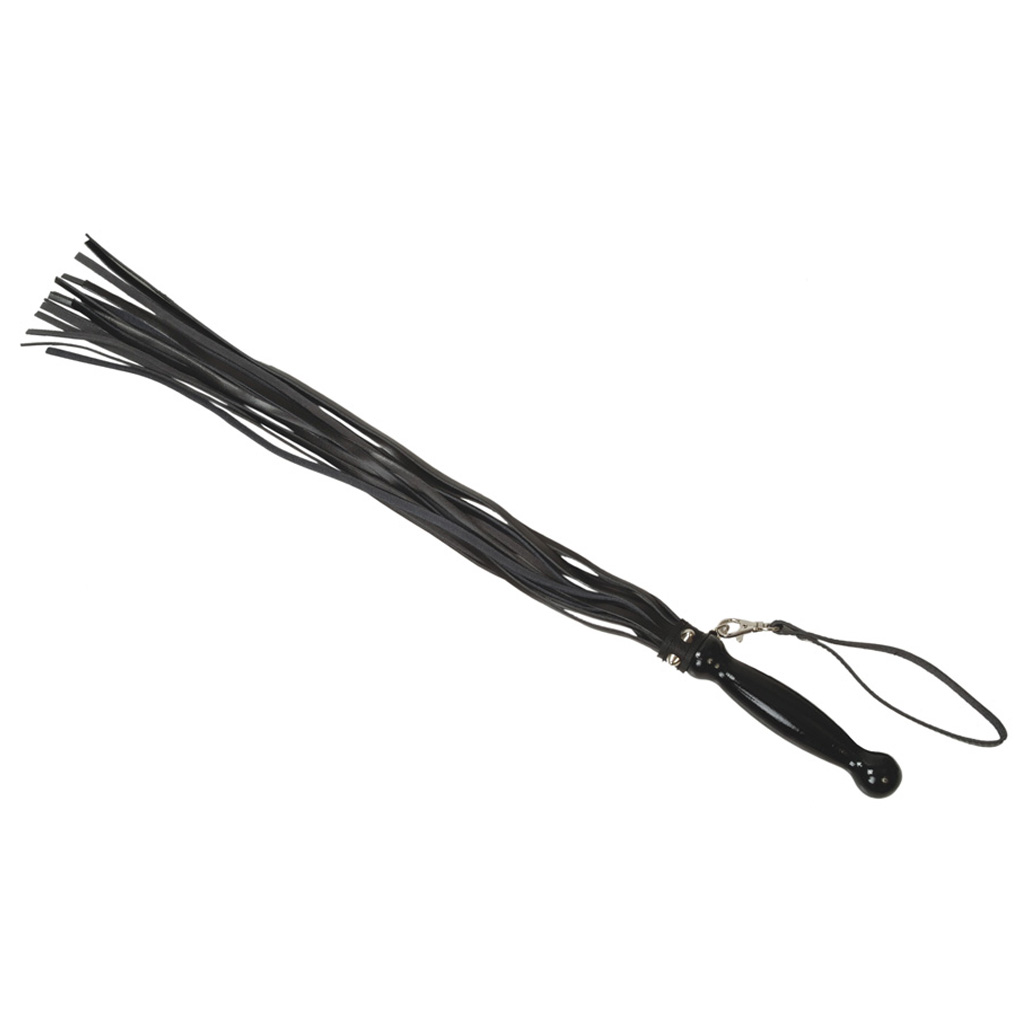 Freisteller von Peitsche mit lackiertem Holzgriff mit Handschlaufe
