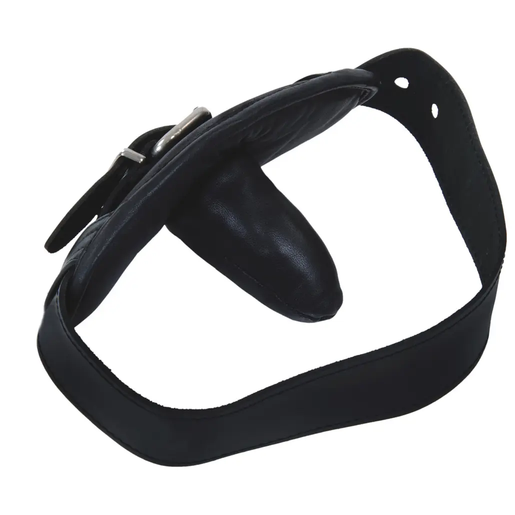 Mundknebel mit Leder-Gag in schwarz aus Echtleder