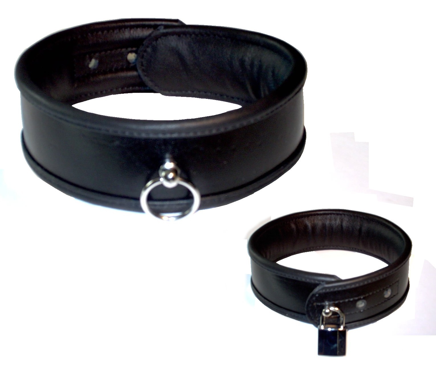 Gepolstertes Halsband in schwarz von Vorne und von Hinten