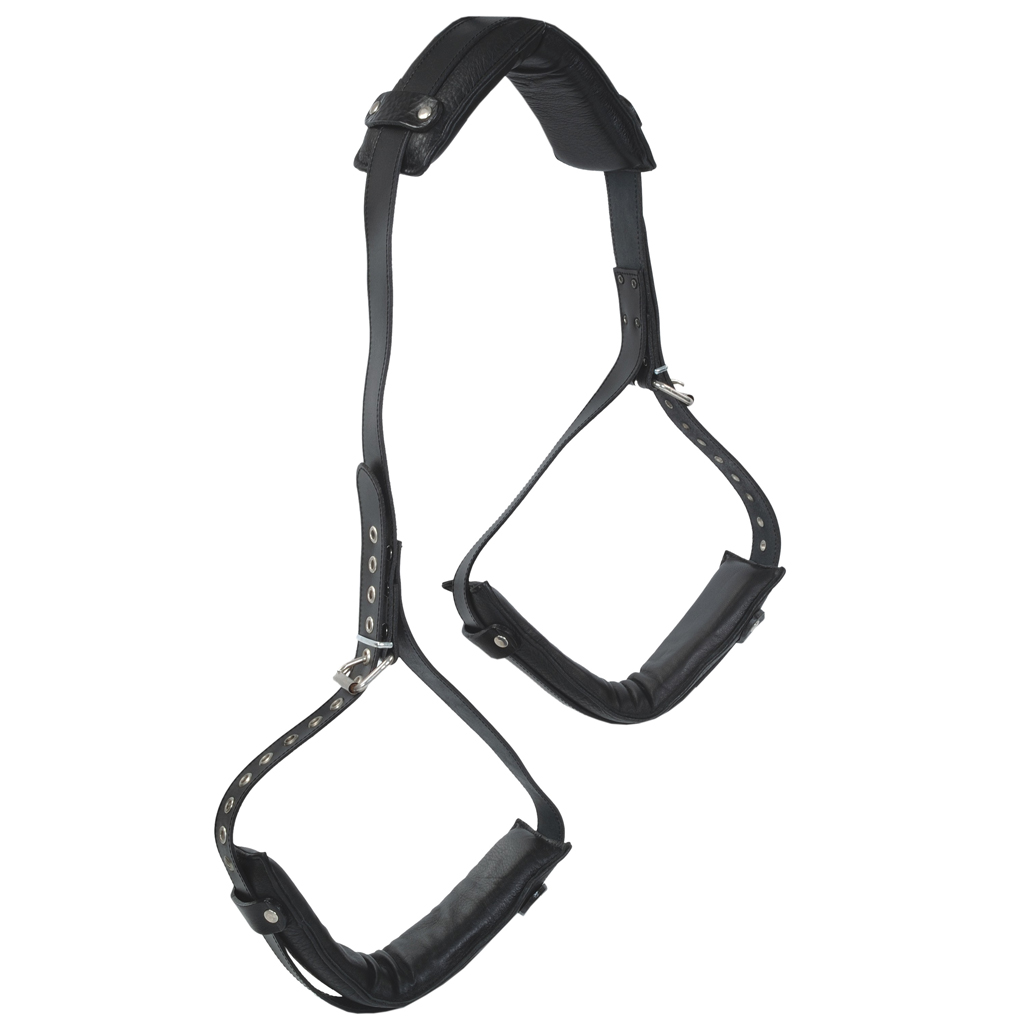 Leder Reise-Sling als Freisteller aus Echtleder in schwarz